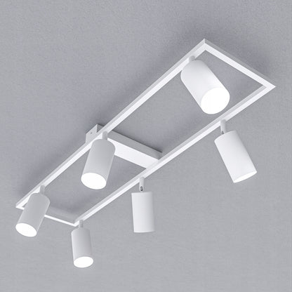 Lubinis šviestuvas su 6 GU10 LED/halogeniniais taškiniais prožektoriais, reguliuojamas sieninis šviestuvas, LED lubinė lempa