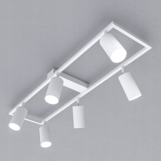 Lubinis šviestuvas su 6 GU10 LED/halogeniniais taškiniais prožektoriais, reguliuojamas sieninis šviestuvas, LED lubinė lempa