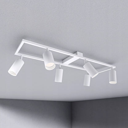 Lubinis šviestuvas su 6 GU10 LED/halogeniniais taškiniais prožektoriais, reguliuojamas sieninis šviestuvas, LED lubinė lempa
