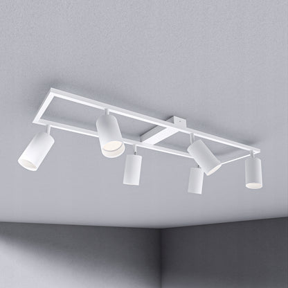 Lubinis šviestuvas su 6 GU10 LED/halogeniniais taškiniais prožektoriais, reguliuojamas sieninis šviestuvas, LED lubinė lempa