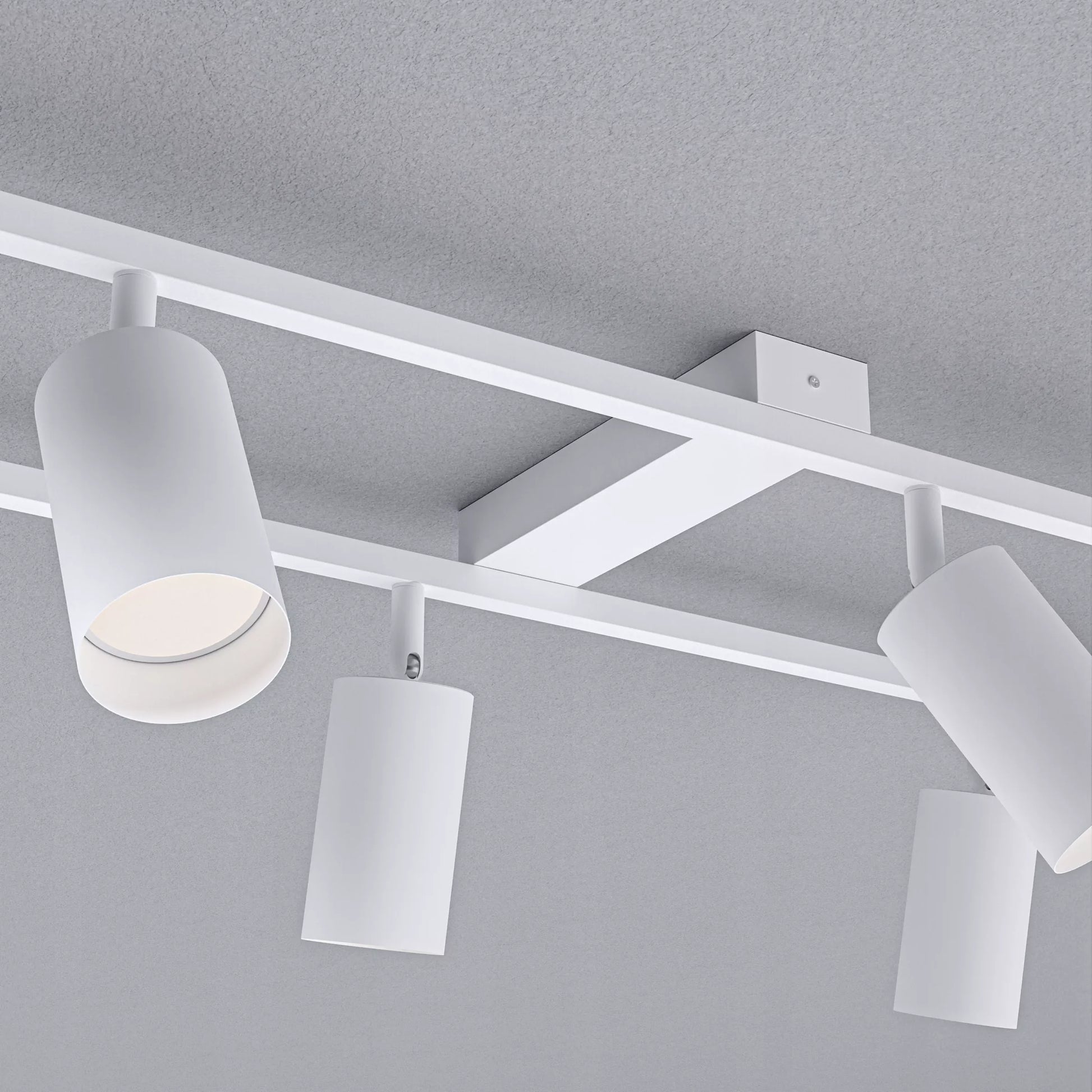Lubinis šviestuvas su 6 GU10 LED/halogeniniais taškiniais prožektoriais, reguliuojamas sieninis šviestuvas, LED lubinė lempa