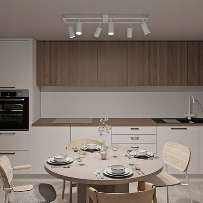 Lubinis šviestuvas su 6 GU10 LED/halogeniniais taškiniais prožektoriais, reguliuojamas sieninis šviestuvas, LED lubinė lempa