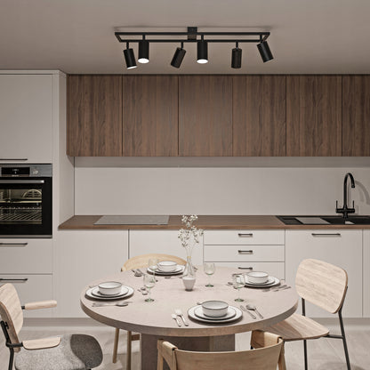 Lubinis šviestuvas su 6 x GU10 LED halogenais, reguliuojamas, prožektorius