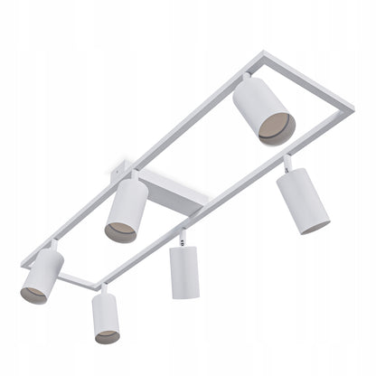 Lubinis šviestuvas su 6 GU10 LED/halogeniniais taškiniais prožektoriais, reguliuojamas sieninis šviestuvas, LED lubinė lempa