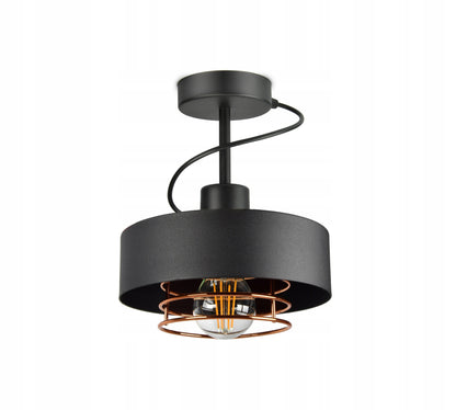 Lubinis šviestuvų plafonas metalinis juodas su variu