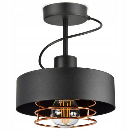 Lubinis šviestuvų plafonas metalinis juodas su variu