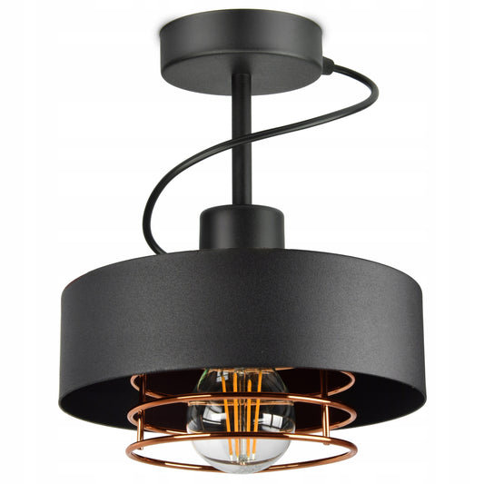 Lubinis šviestuvų plafonas metalinis juodas su variu