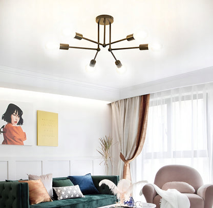 Lubinis kabantis šviestuvas, juodas, baltos rutulys, LED, 6xE27, metalinis, lofto stilius