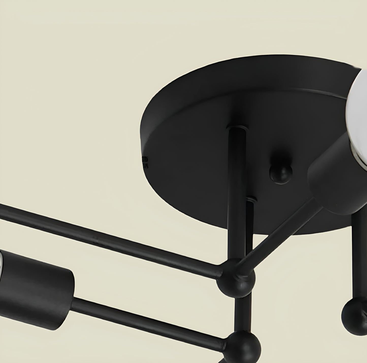 Lubinis kabantis šviestuvas, juodas, baltos rutulys, LED, 6xE27, metalinis, lofto stilius