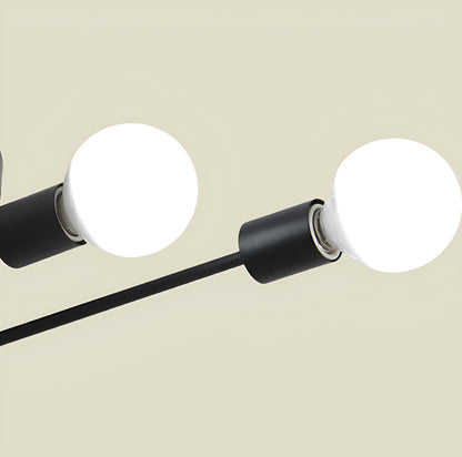 Lubinis kabantis šviestuvas, juodas, baltos rutulys, LED, 6xE27, metalinis, lofto stilius