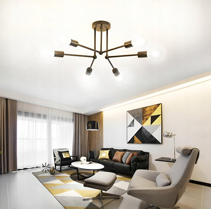 Lubinis kabantis šviestuvas, juodas, baltos rutulys, LED, 6xE27, metalinis, lofto stilius