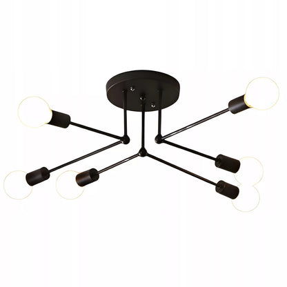 Lubinis kabantis šviestuvas, juodas, baltos rutulys, LED, 6xE27, metalinis, lofto stilius