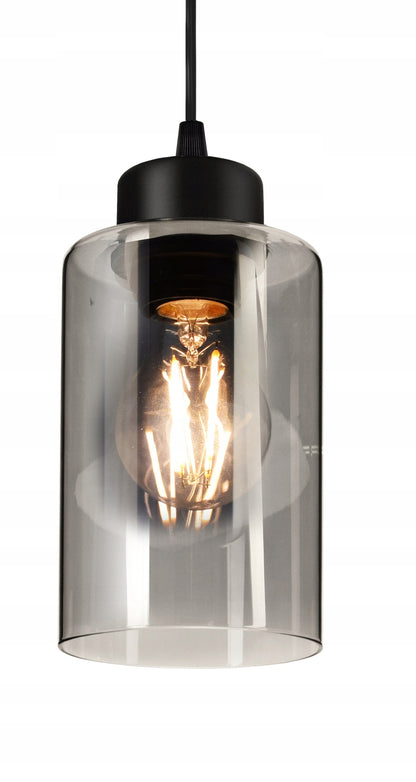 Pakabinamas lubinis šviestuvas juodas stiklinis Glass Tube 535-BZ2 LED E27