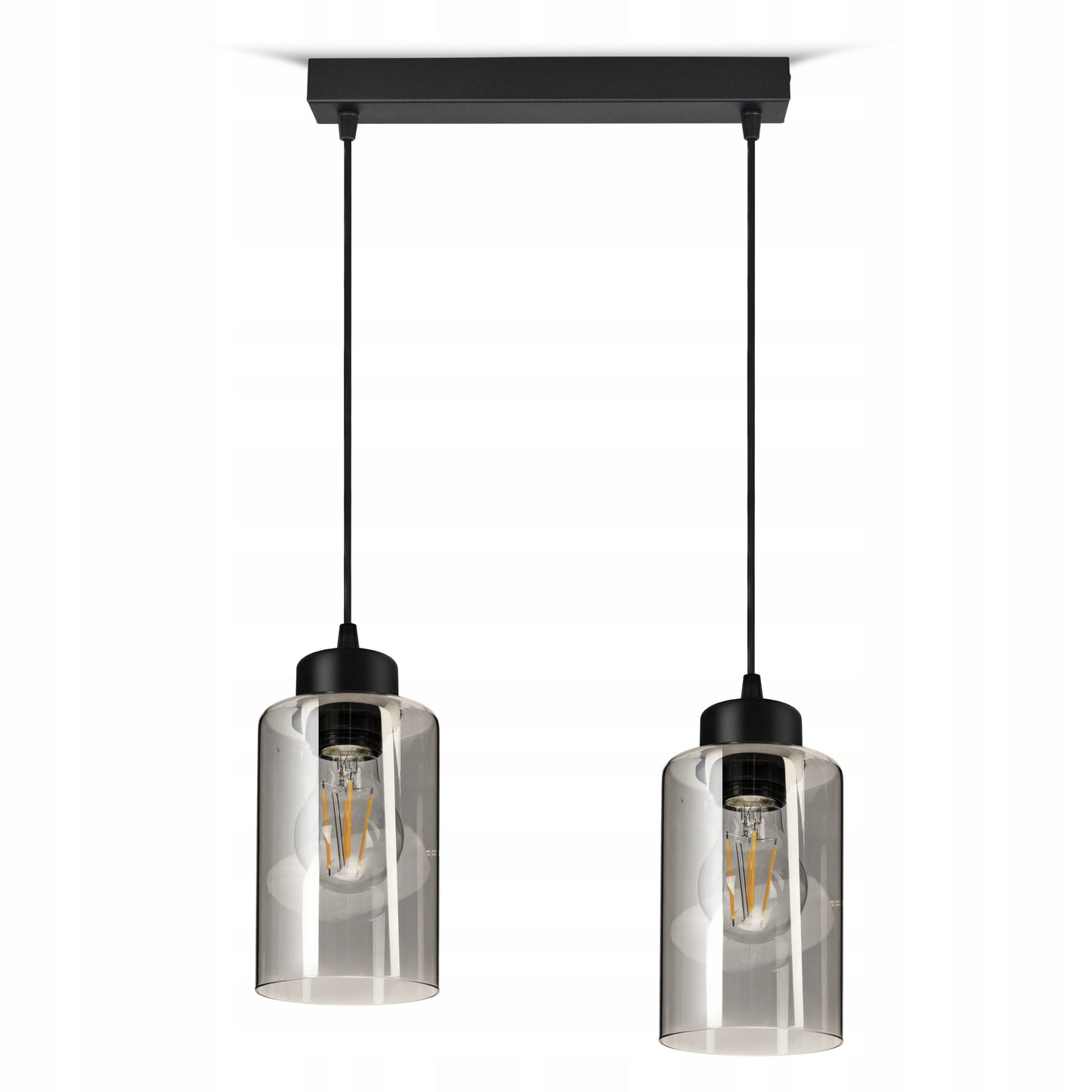 Pakabinamas lubinis šviestuvas juodas stiklinis Glass Tube 535-BZ2 LED E27