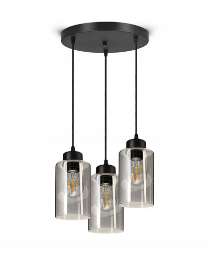 Pakabinamas lubinis šviestuvas liustra juodas stiklinis Glass Tube 535-EZ3 LED E27