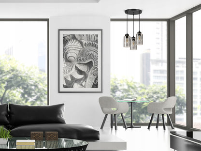 Pakabinamas lubinis šviestuvas liustra juodas stiklinis Glass Tube 535-EZ3 LED E27