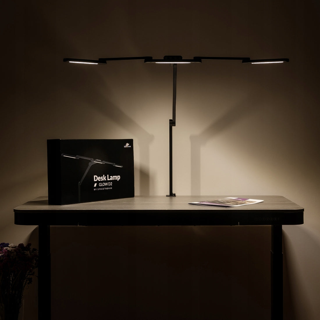 LED stalioninė bešešėlinė darbinė lempa su šviesos ir spalvos temperatūros reguliavimu Glow D2