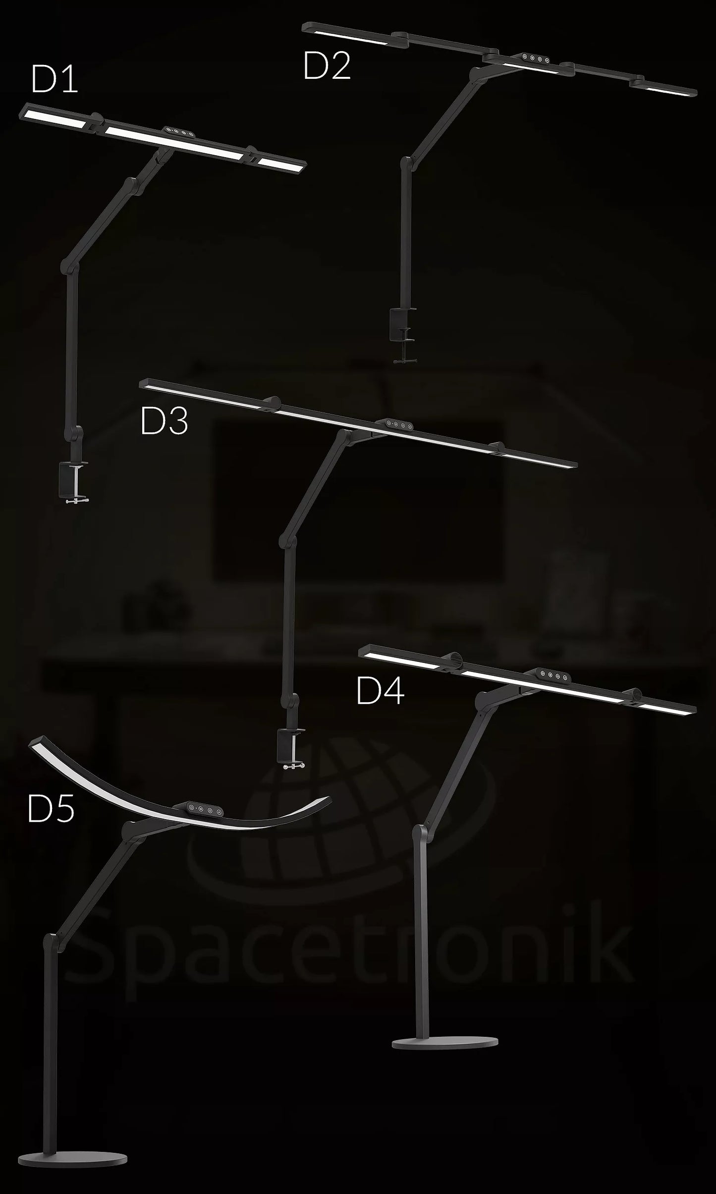 LED stalioninė bešešėlinė darbinė lempa su šviesos ir spalvos temperatūros reguliavimu Glow D2