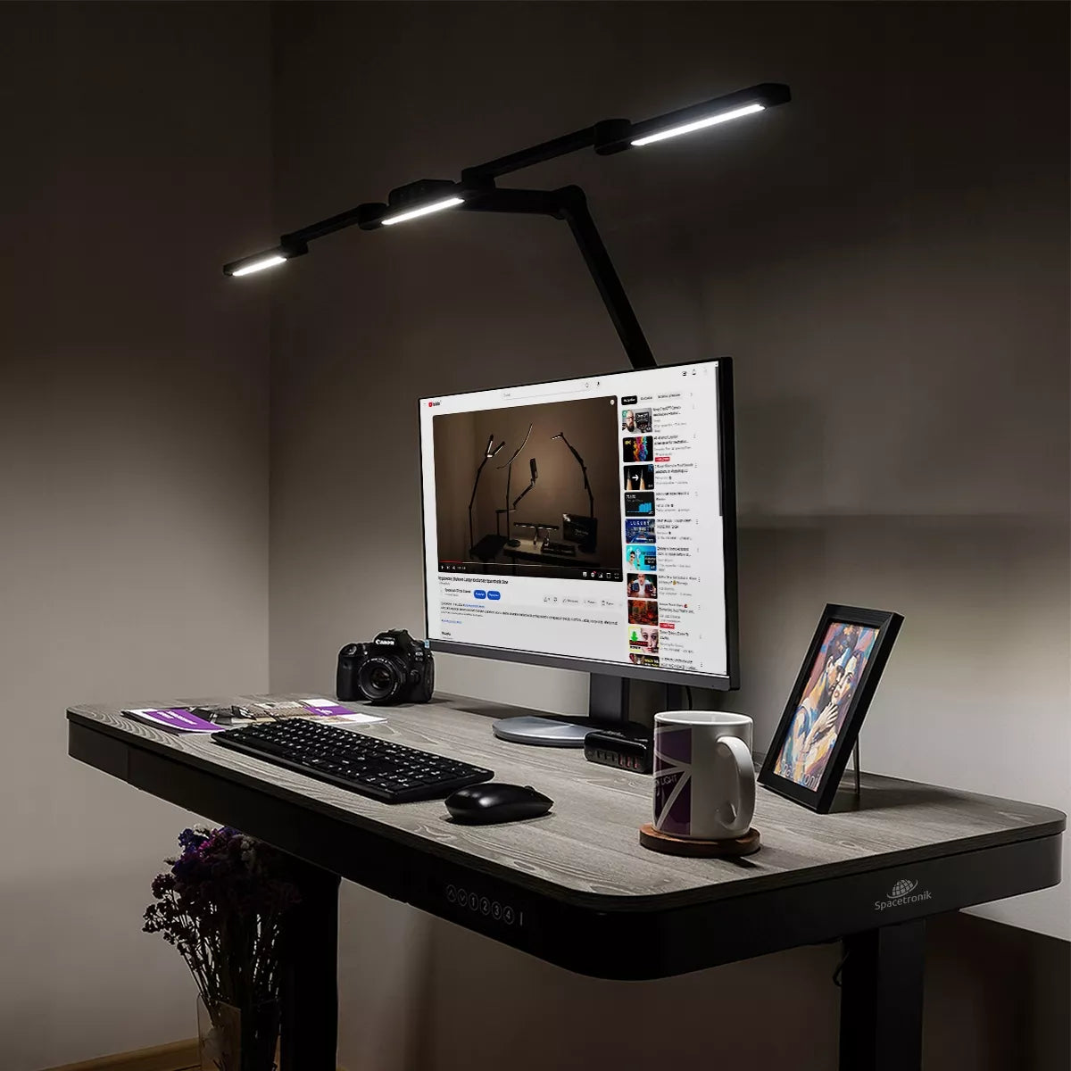 LED stalioninė bešešėlinė darbinė lempa su šviesos ir spalvos temperatūros reguliavimu Glow D2
