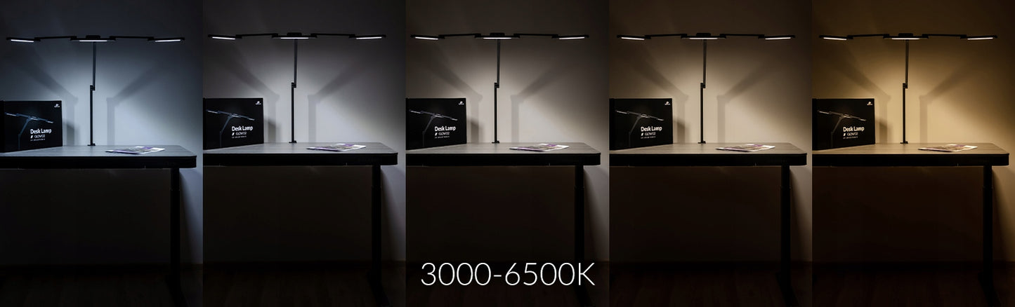 LED stalioninė bešešėlinė darbinė lempa su šviesos ir spalvos temperatūros reguliavimu Glow D2