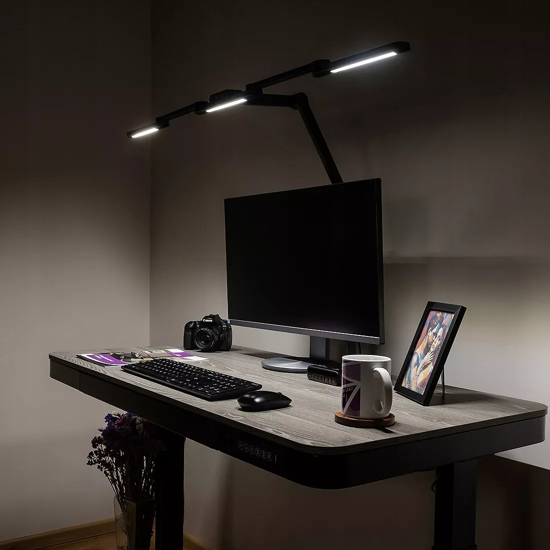LED stalioninė bešešėlinė darbinė lempa su šviesos ir spalvos temperatūros reguliavimu Glow D2