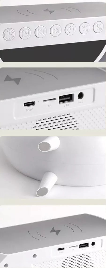 LED RGB Stalo Lempa Garsiakalbis Įkroviklis Indukcinis QI Laikrodis Žadintuvas Radijas