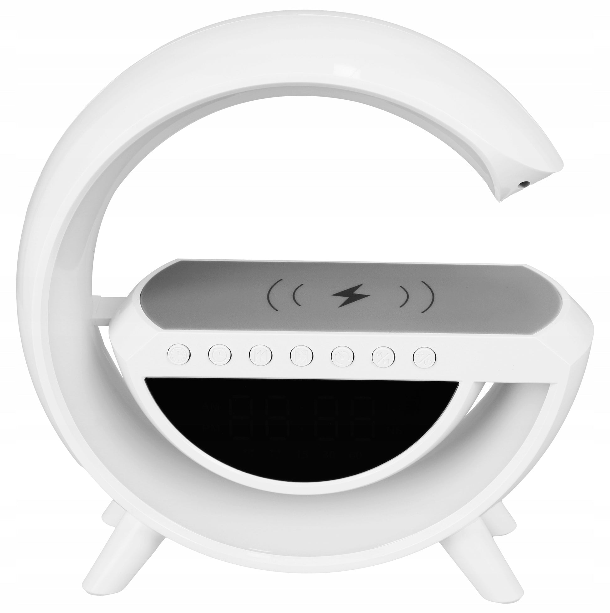 LED RGB Stalo Lempa Garsiakalbis Įkroviklis Indukcinis QI Laikrodis Žadintuvas Radijas