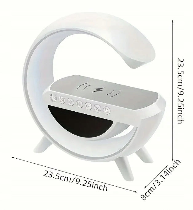 LED RGB Stalo Lempa Garsiakalbis Įkroviklis Indukcinis QI Laikrodis Žadintuvas Radijas