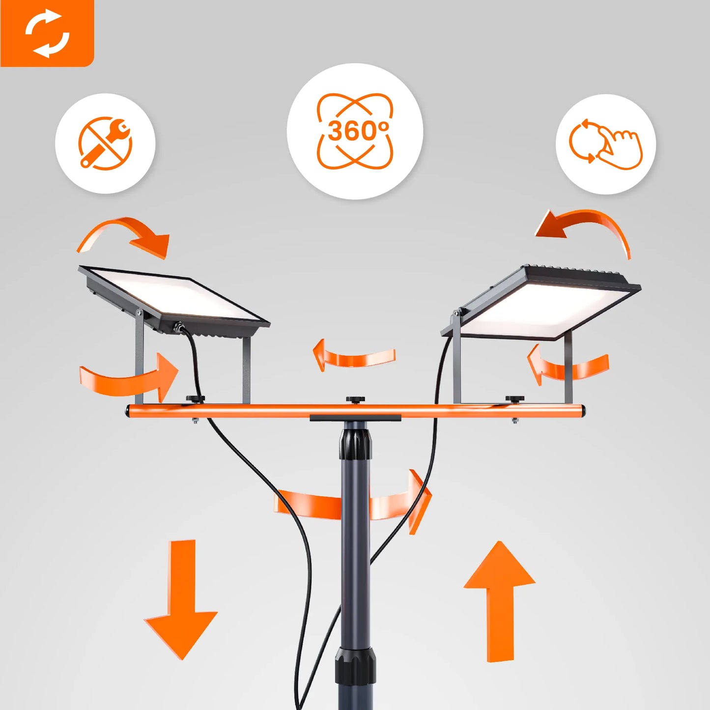 Smartled stovimas LED prožektorius 100 W, juodas, IP65, 11000 lm, 4500 K