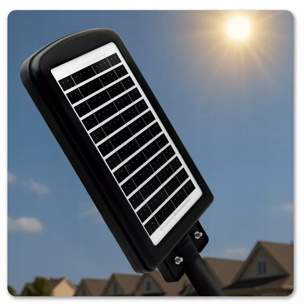 Solarna lampa LED ogrodowa uliczna latarnia z czujnikiem ruchu i zmierzchu 300W