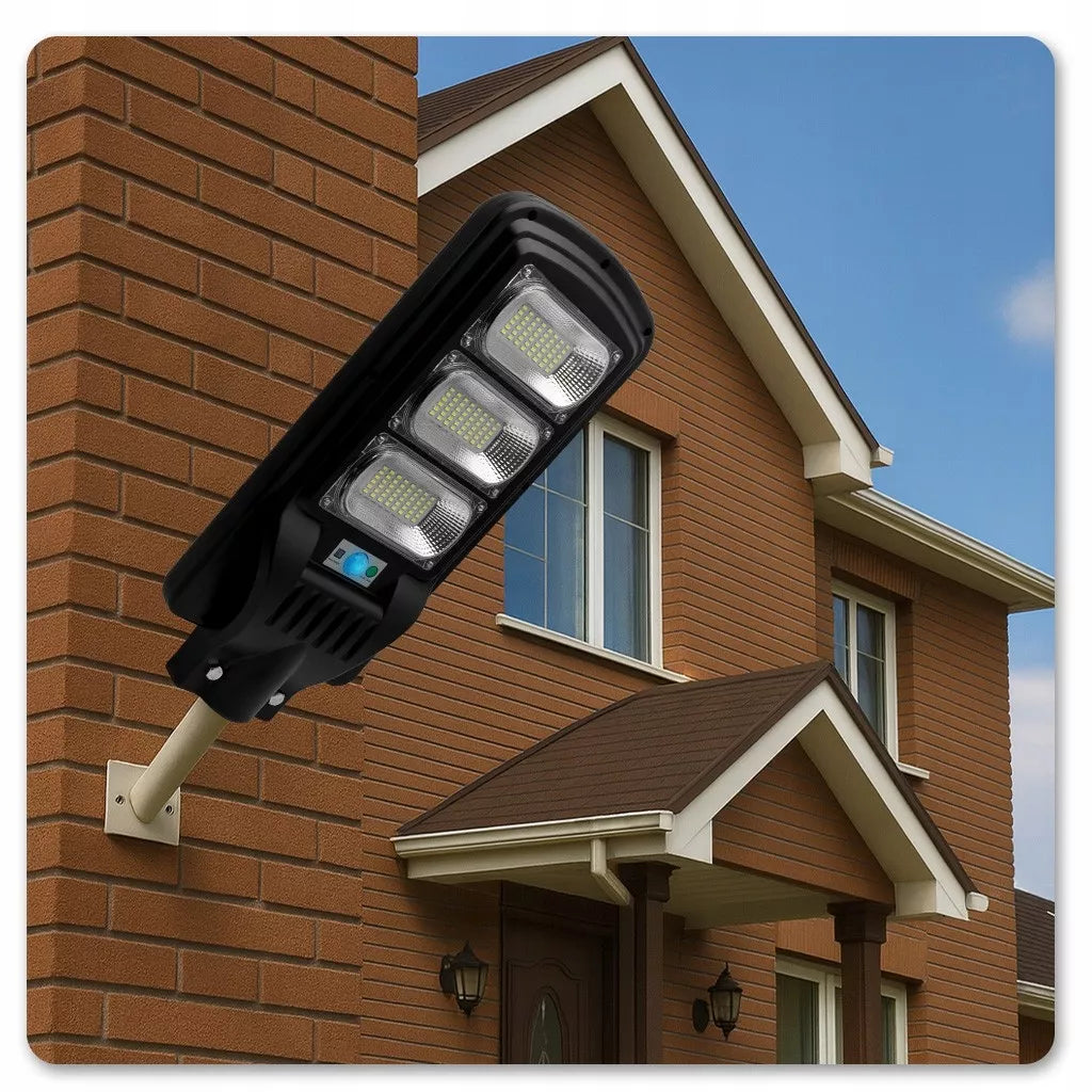 Solarna lampa LED ogrodowa uliczna latarnia z czujnikiem ruchu i zmierzchu 300W