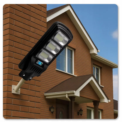 Solarna lampa LED ogrodowa uliczna latarnia z czujnikiem ruchu i zmierzchu 300W