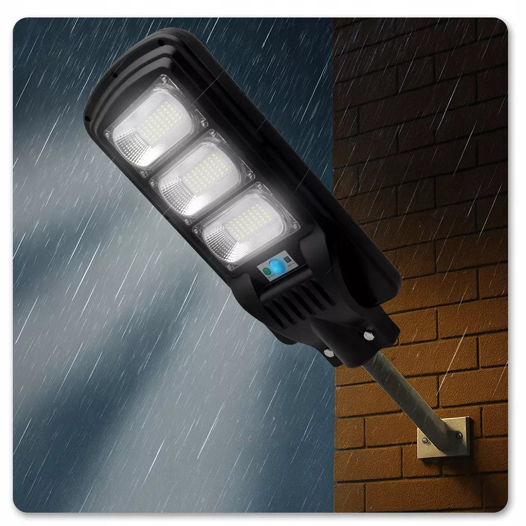 Solarna lampa LED ogrodowa uliczna latarnia z czujnikiem ruchu i zmierzchu 300W