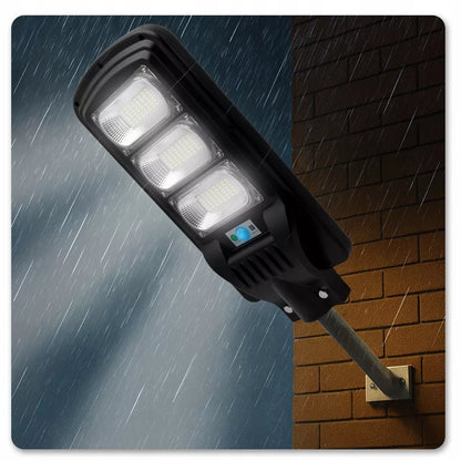 Solarna lampa LED ogrodowa uliczna latarnia z czujnikiem ruchu i zmierzchu 300W