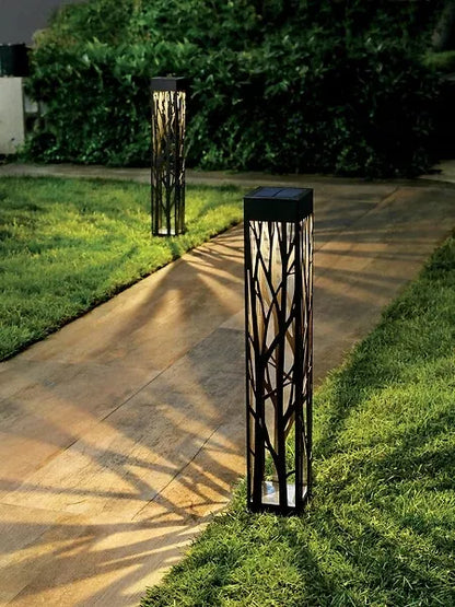 Ogrodowa lampa solarna LED POCHODNIA PŁOMIEŃ wbijana ażurowa SuperLED