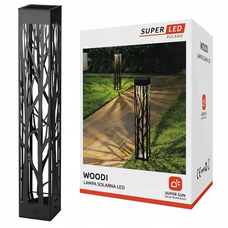 Ogrodowa lampa solarna LED POCHODNIA PŁOMIEŃ wbijana ażurowa SuperLED