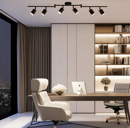 Lubinis sieninis šviestuvas su 6 GU10 halogeniniais taškiniais šviestuvais, virštinkinis SuperLED