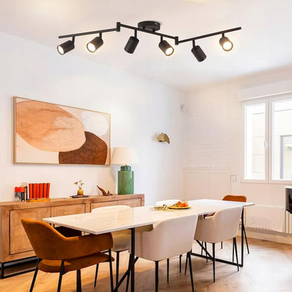 Lubinis sieninis šviestuvas su 6 GU10 halogeniniais taškiniais šviestuvais, virštinkinis SuperLED