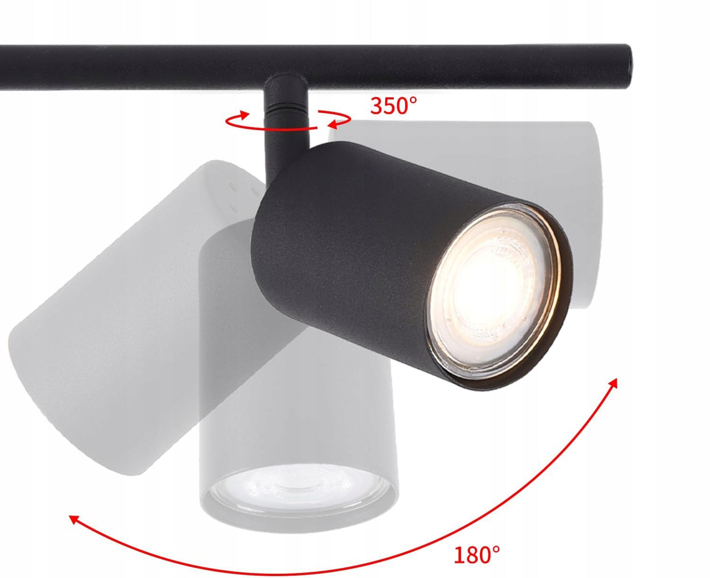 Lubinis sieninis šviestuvas su 6 GU10 halogeniniais taškiniais šviestuvais, virštinkinis SuperLED