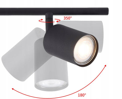 Lubinis sieninis šviestuvas su 6 GU10 halogeniniais taškiniais šviestuvais, virštinkinis SuperLED