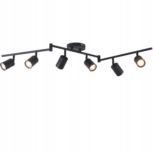 Lubinis sieninis šviestuvas su 6 GU10 halogeniniais taškiniais šviestuvais, virštinkinis SuperLED