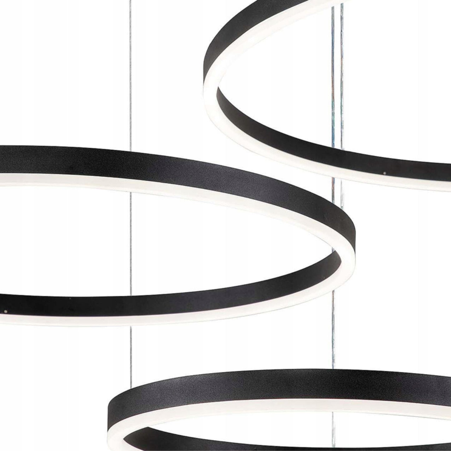 Pakabinama lubinė lempa 3 žiedai juoda LED PILOT moderni 40/60/80cm