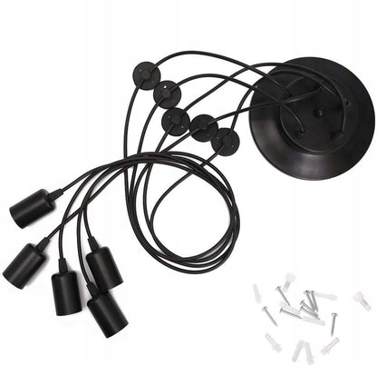 Kabantis lubinis šviestuvas Voras 5x E27 LED sietynas loft SuperLED