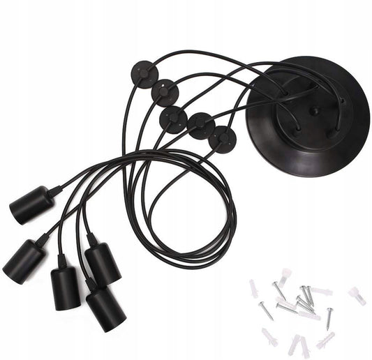 Kabantis lubinis šviestuvas Voras 5x E27 LED sietynas loft SuperLED