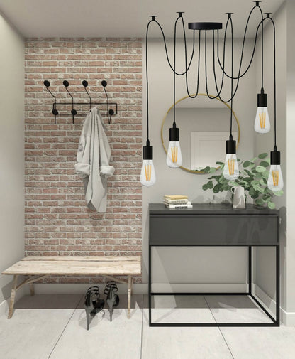 Kabantis lubinis šviestuvas Voras 5x E27 LED sietynas loft SuperLED