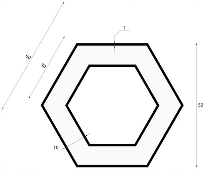 Lubinis kabantis šviestuvas-kristalas LED 60cm Hexagon