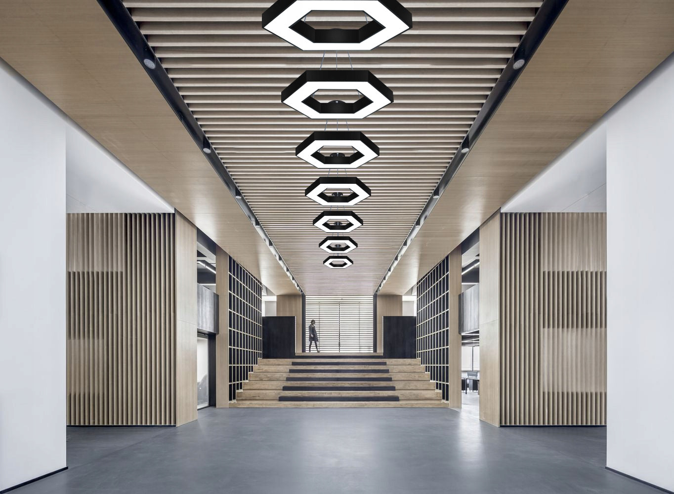 Lubinis kabantis šviestuvas-kristalas LED 60cm Hexagon