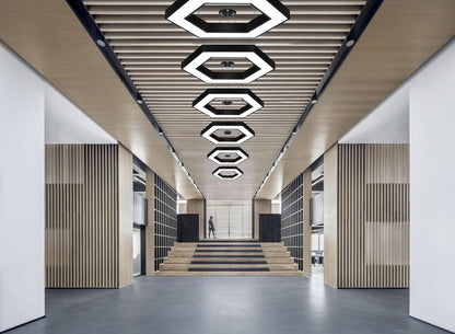 Pakabinamas lubinis LED šviestuvas 80cm Šešiakampis