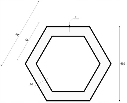 Pakabinamas lubinis LED šviestuvas 80cm Šešiakampis