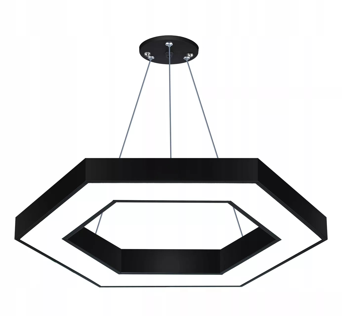 Pakabinamas lubinis LED šviestuvas 80cm Šešiakampis